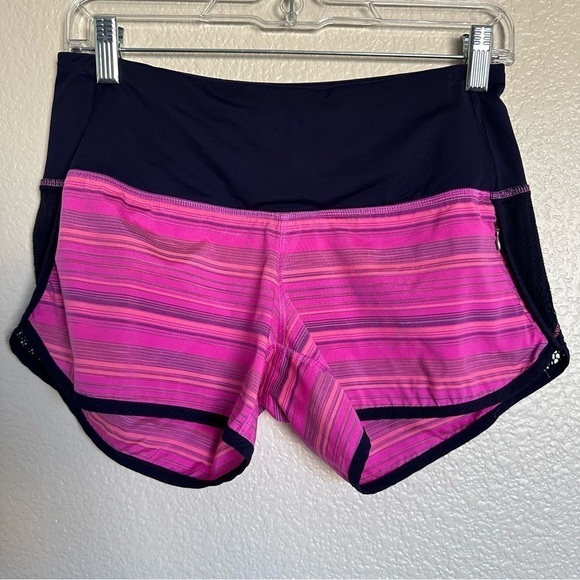 Lululemon Run Sun Sprinter Elevation Stripe Pow Pink Deep Indigo Short Size 4 - Picture 5 of 16
